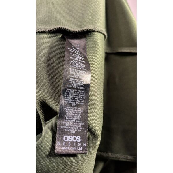 Oliwkowa Sukienka Maxi Asos Design Drapowana Rozmiar 38 - zdjęcie 7