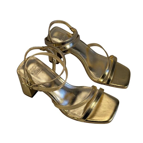 Sandały na Obcasie z Paskami ASOS DESIGN Złote 36