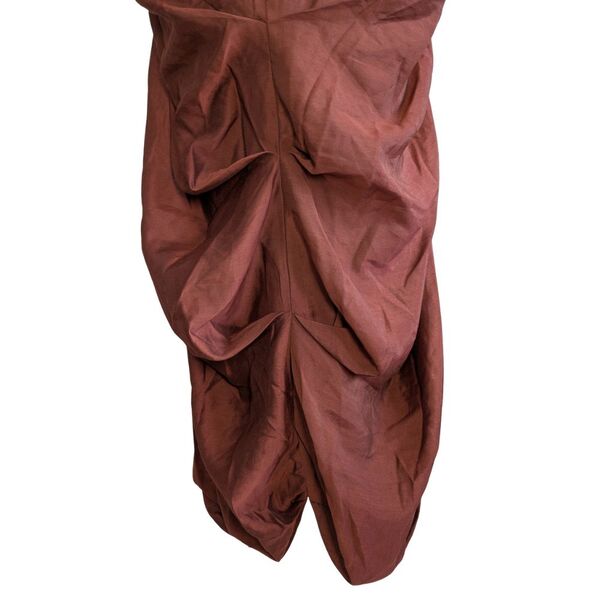 ASOS DESIGN Sukienka Bandeau Drapowana Bordowa Rozmiar 34 - zdjęcie 10