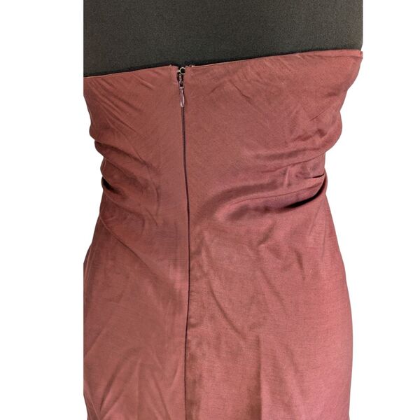 ASOS DESIGN Sukienka Bandeau Drapowana Bordowa Rozmiar 34 - zdjęcie 13
