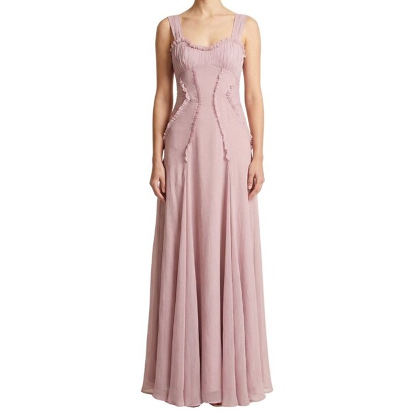 Różowa sukienka maxi ASOS DESIGN Gorsetowa z surowym wykończeniem Rozmiar 34