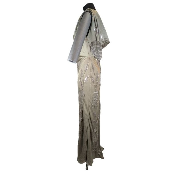 Sukienka maxi ASOS DESIGN w odcieniu szampana styl Art Deco Rozmiar 40 - zdjęcie 4