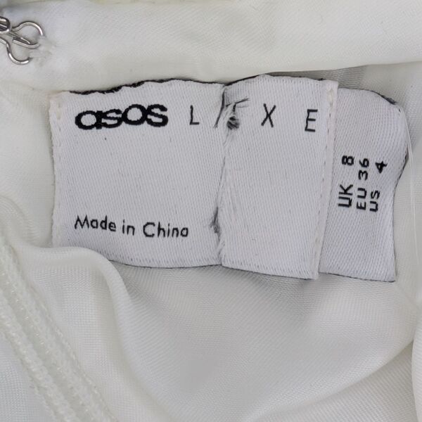 ASOS LUXE Sukienka Mini z Tiulem i Kryształkami Biała 36 - zdjęcie 14