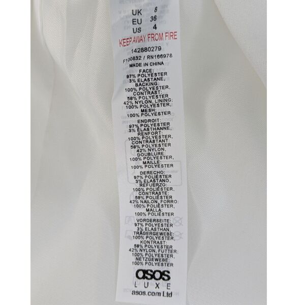 ASOS LUXE Sukienka Mini z Tiulem i Kryształkami Biała 36 - zdjęcie 15