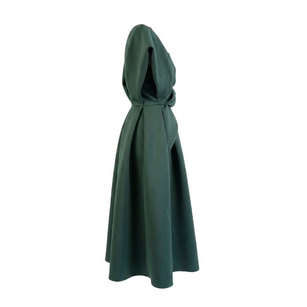 Ciemnozielona Sukienka Rozkloszowana ASOS Design Elegancka Midi Rozmiar 36 - zdjęcie 2