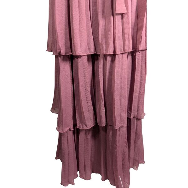 Brudny Róż Sukienka Maxi ASOS Design Plisowana Warstwowa Rozmiar 44 - zdjęcie 7