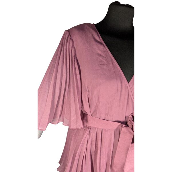 Brudny Róż Sukienka Maxi ASOS Design Plisowana Warstwowa Rozmiar 44 - zdjęcie 8