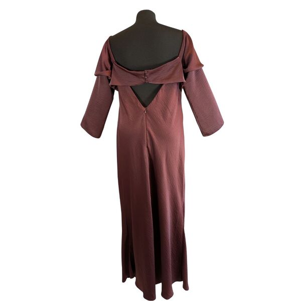 ASOS DESIGN Sukienka Odkryte Ramiona Bordowa 46 - zdjęcie 5