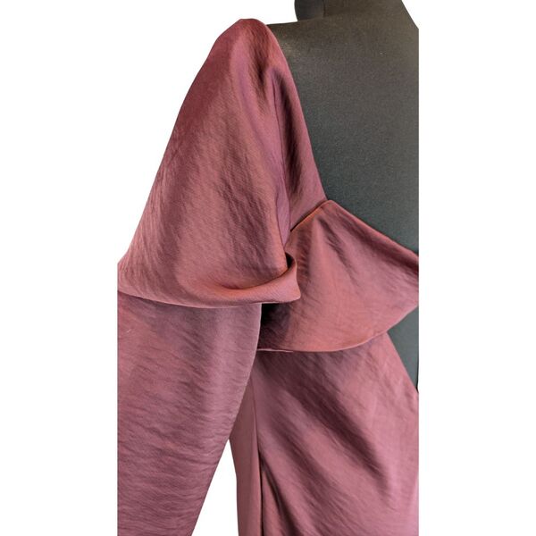 ASOS DESIGN Sukienka Odkryte Ramiona Bordowa 46 - zdjęcie 8