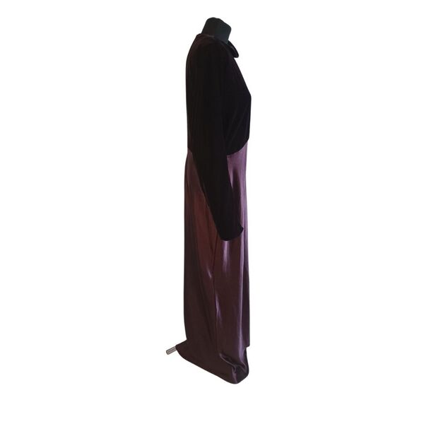 ASOS DESIGN Ciemny Czekoladowy Brąz Suknia Maxi z Aksamitem 46 - zdjęcie 2