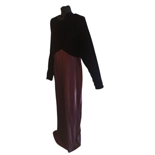 ASOS DESIGN Ciemny Czekoladowy Brąz Suknia Maxi z Aksamitem 46 - zdjęcie 5