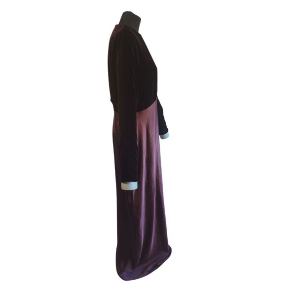 ASOS DESIGN Ciemny Czekoladowy Brąz Suknia Maxi z Aksamitem 46 - zdjęcie 4
