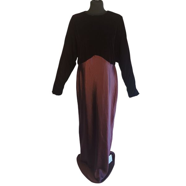 ASOS DESIGN Ciemny Czekoladowy Brąz Suknia Maxi z Aksamitem 46 - zdjęcie 7