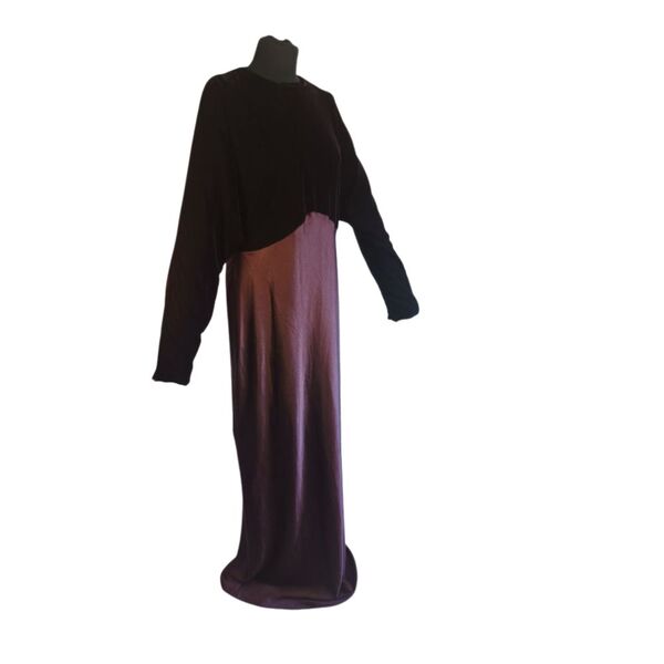 ASOS DESIGN Ciemny Czekoladowy Brąz Suknia Maxi z Aksamitem 46 - zdjęcie 9