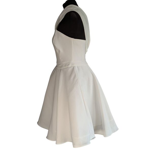 Eli Store Sukienka Midi Elegancka Biała Rozkloszowana z Kokardą Rozmiar M - zdjęcie 4