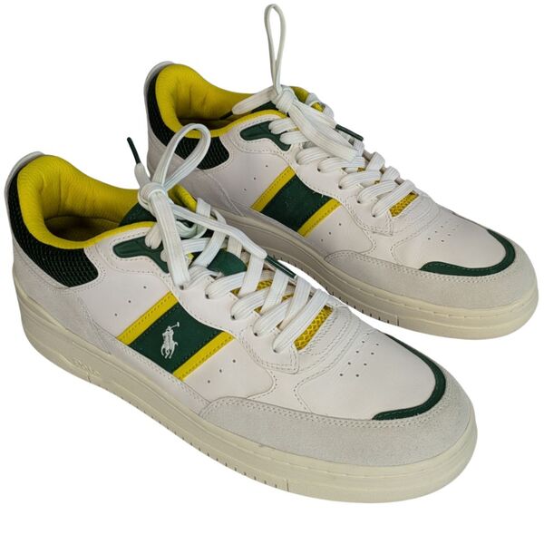 Sneakersy męskie Polo Ralph Lauren MASTR SP Skórzane Biało-Zielone Rozmiar 44 - zdjęcie 2