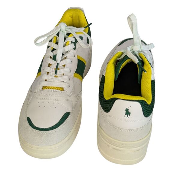 Sneakersy męskie Polo Ralph Lauren MASTR SP Skórzane Biało-Zielone Rozmiar 44 - zdjęcie 3