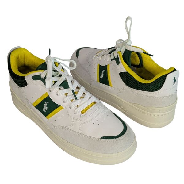 Sneakersy męskie Polo Ralph Lauren MASTR SP Skórzane Biało-Zielone Rozmiar 44 - zdjęcie 5
