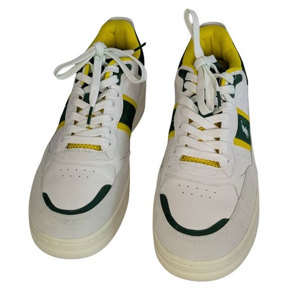 Sneakersy męskie Polo Ralph Lauren MASTR SP Skórzane Biało-Zielone Rozmiar 44 - zdjęcie 6