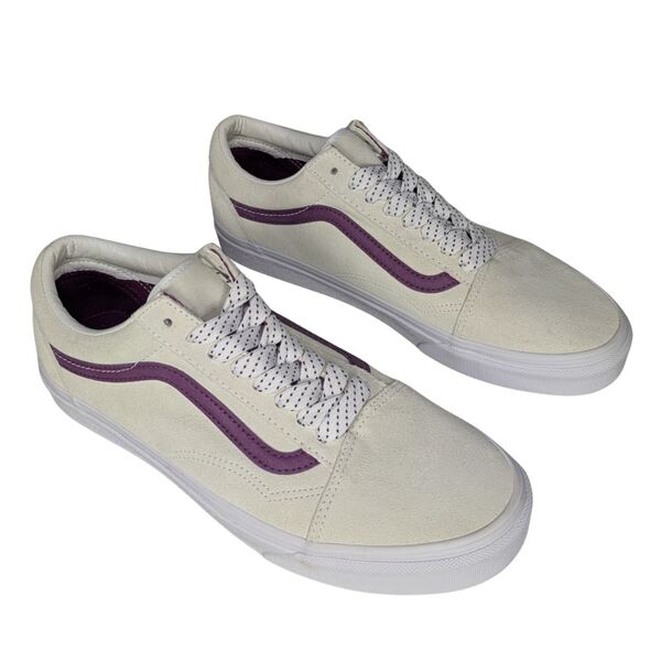 Męskie Trampki Vans Old Skool Zamszowe Kremowo-Fioletowe Rozmiar 42 - zdjęcie 2