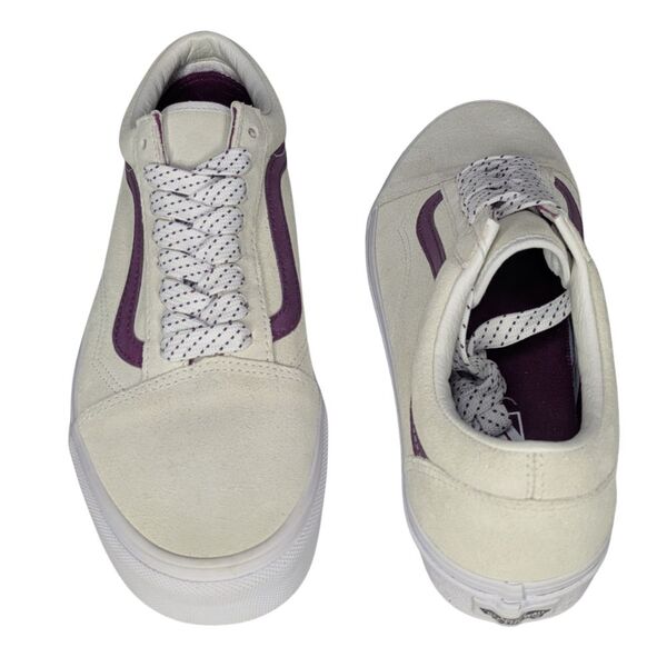 Męskie Trampki Vans Old Skool Zamszowe Kremowo-Fioletowe Rozmiar 42 - zdjęcie 4