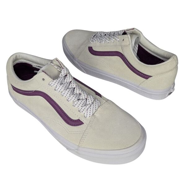 Męskie Trampki Vans Old Skool Zamszowe Kremowo-Fioletowe Rozmiar 42 - zdjęcie 7
