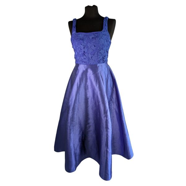 Coast – Kobaltowa Sukienka Midi z Koronkowym Gorsetem 36