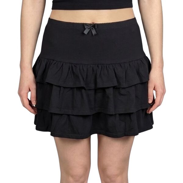 Czarna Spódnica Mini z Falbankami Miss Selfridge 42