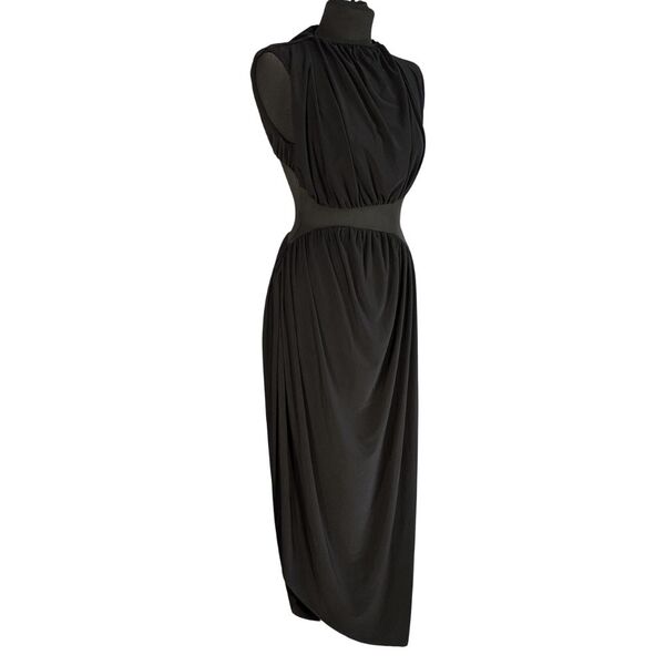 Czarna sukienka maxi ASOS DESIGN z drapowaniem Rozmiar 36 - zdjęcie 2