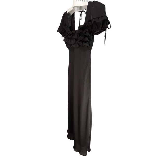 Czarna sukienka maxi ASOS DESIGN z falbankami Rozmiar 34 - zdjęcie 3