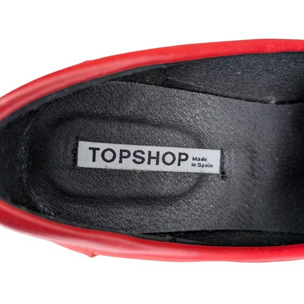 Czerwone Damskie Mokasyny TOPSHOP Skórzane Rozmiar 40 - zdjęcie 9