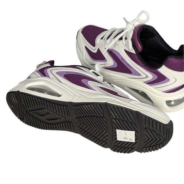 Biało-fioletowe sneakersy damskie SKECHERS Street Tres-Air Uno Rozmiar 36 - zdjęcie 3