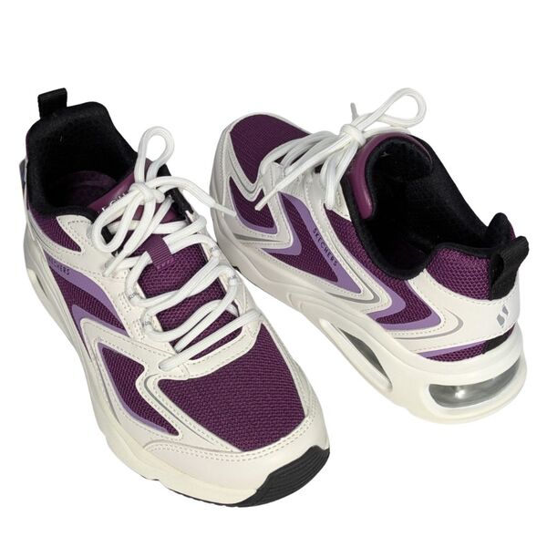 Biało-fioletowe sneakersy damskie SKECHERS Street Tres-Air Uno Rozmiar 36 - zdjęcie 4