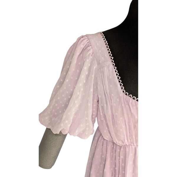 Liliowa sukienka maxi ASOS DESIGN w kropki Rozmiar 38 - zdjęcie 7