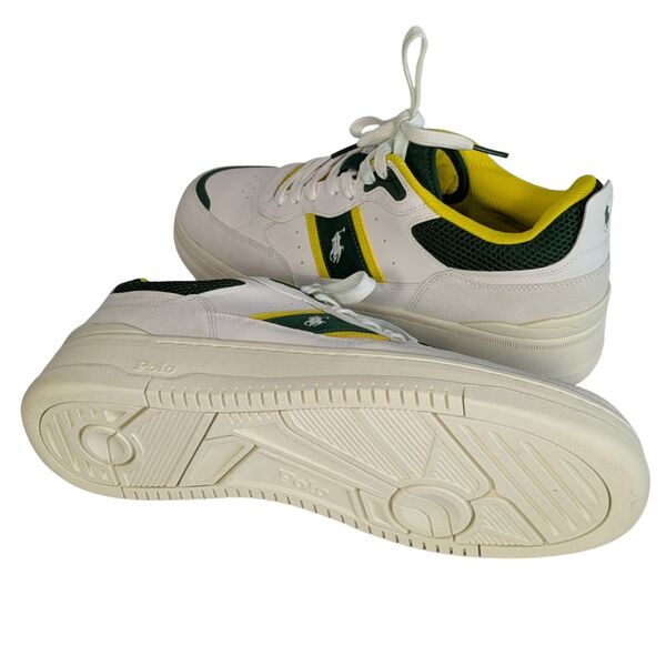 Sneakersy męskie Polo Ralph Lauren MASTR SP Skórzane Biało-Zielone Rozmiar 44 - zdjęcie 7