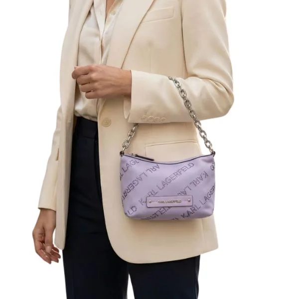 KARL LAGERFELD Torebka Mini Hobo K/Essential Crystal Fioletowa One Size
