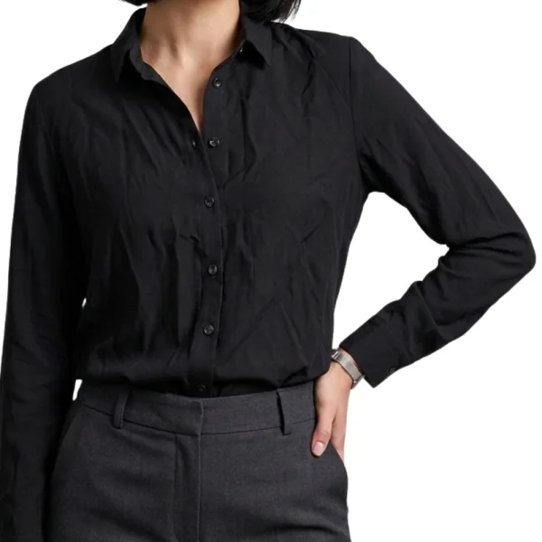 Olalook Czarna Damska Koszula Wiskozowa Regular Fit S/M (z metki M)