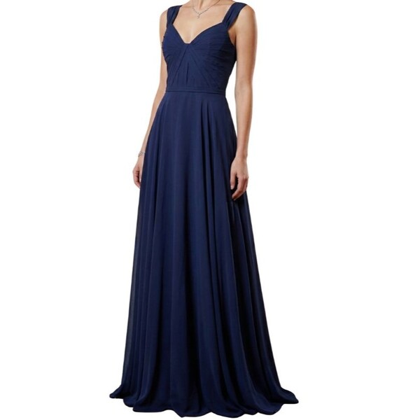 Granatowa Suknia Maxi Mascara London Drapowana Rozmiar 38