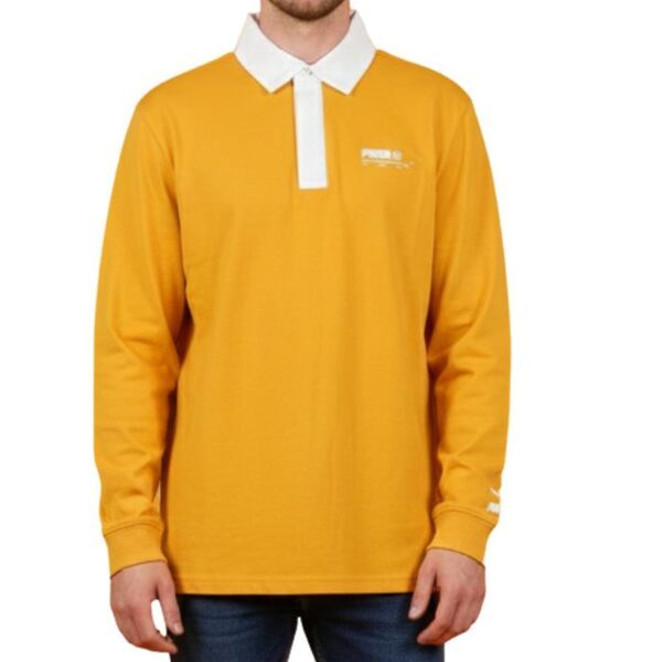 Musztardowa Koszulka Polo Puma Classics Długi Rękaw XS