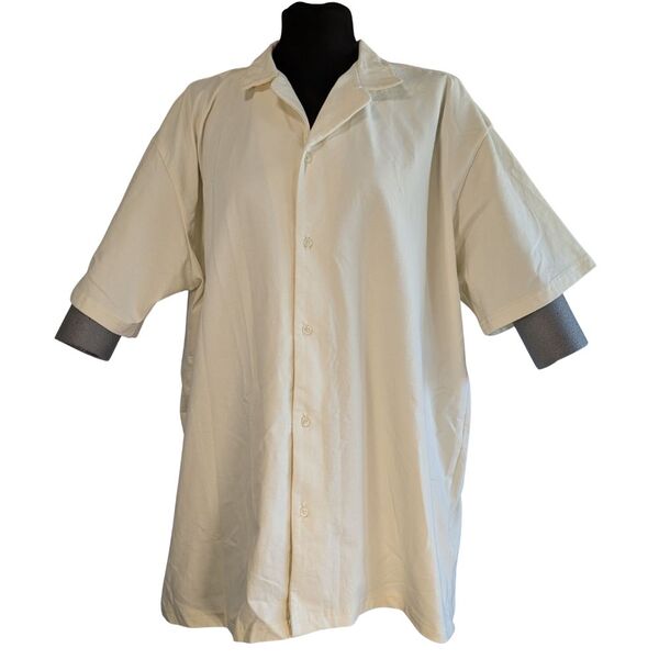 boohooMAN Koszula Męska Oversize Revere Ecru XL - zdjęcie 4