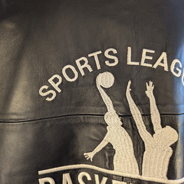 Czarna Męska Skórzana Kurtka Sports League ASOS DESIGN Rozmiar 2XL - zdjęcie 3