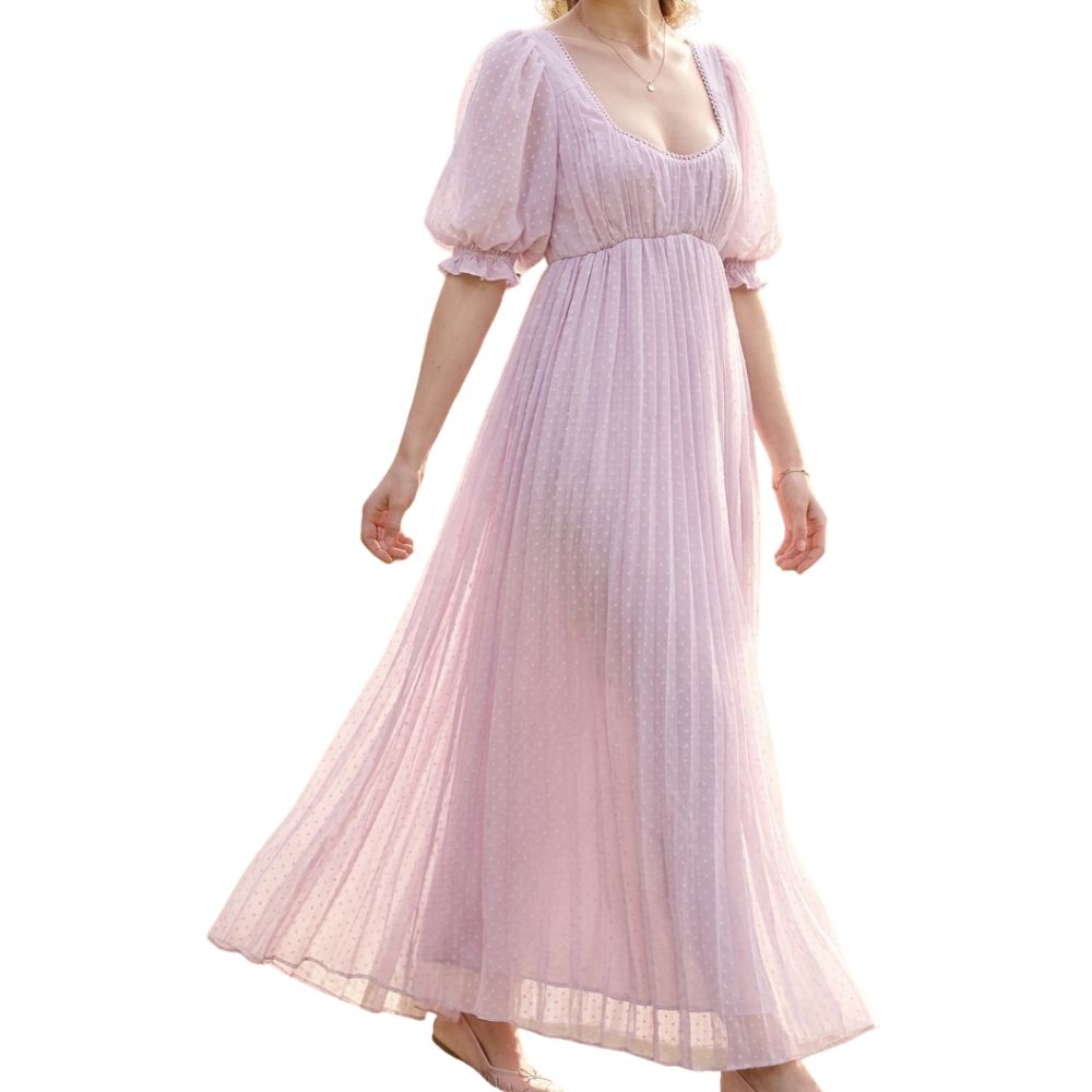 Liliowa sukienka maxi ASOS DESIGN w kropki – Esensio Butik Outlet