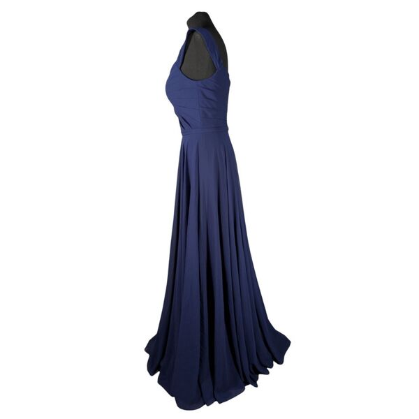 Mascara London Granatowa Sukienka Maxi Z Drapowaniem 38 - zdjęcie 3