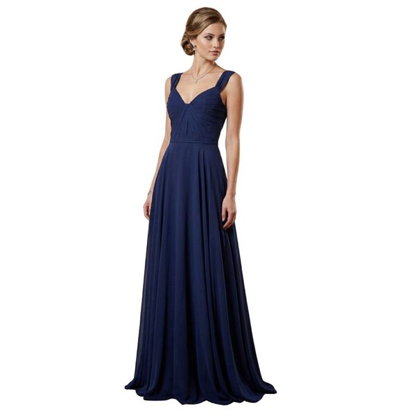 Mascara London Suknia Wieczorowa Navy Drapowana Rozmiar 38