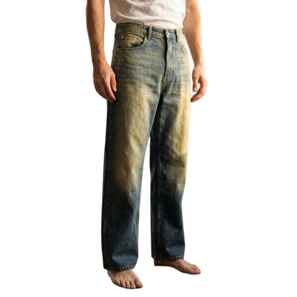 Męskie Jeansy Pull&Bear – Niebieskie Vintage Washed – Wide Leg (Rozm. 42)