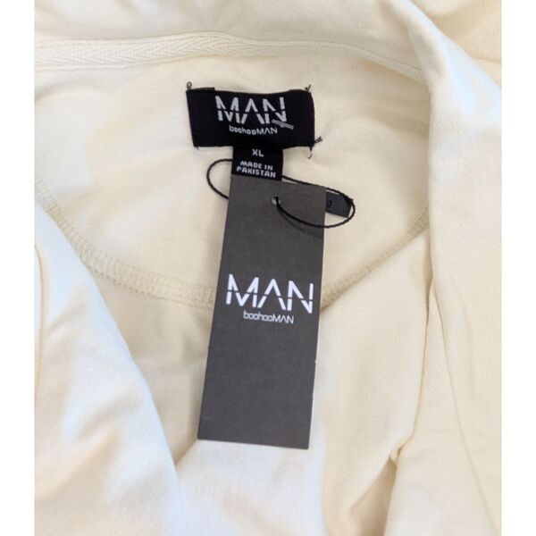 boohooMAN Koszula Męska Oversize Revere Ecru XL - zdjęcie 9