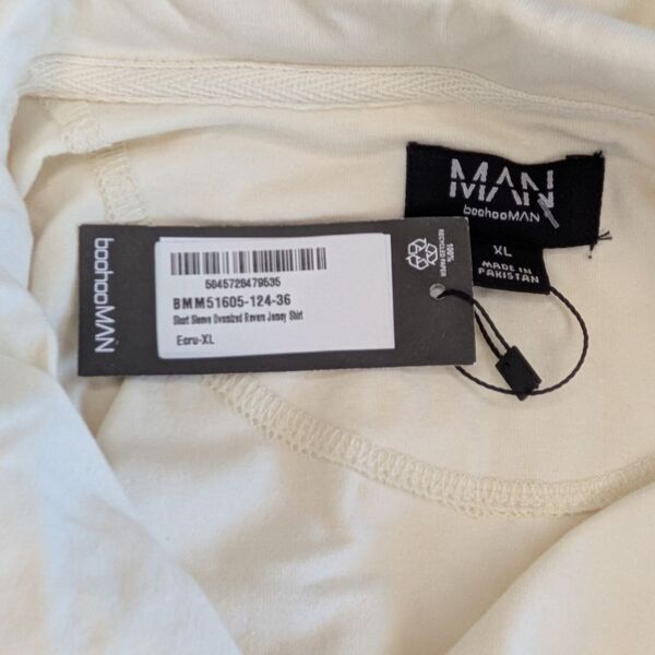 boohooMAN Koszula Męska Oversize Revere Ecru XL - zdjęcie 10