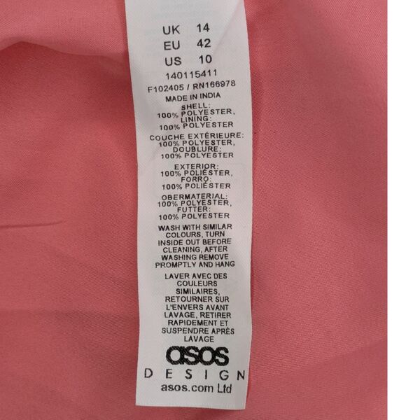 Koralowa Sukienka Maxi ASOS DESIGN Plisowana Rozmiar 42 - zdjęcie 13