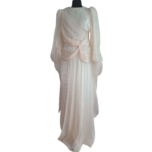 Mihir Istanbul – Kremowa Suknia Wieczorowa Drapowana – 44