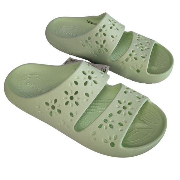Jasnozielone Klapki Crocs Classic Floral Cut Out Rozmiar 39-40 - zdjęcie 2